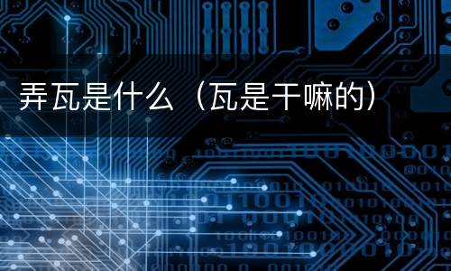 弄瓦是什么（瓦是干嘛的）