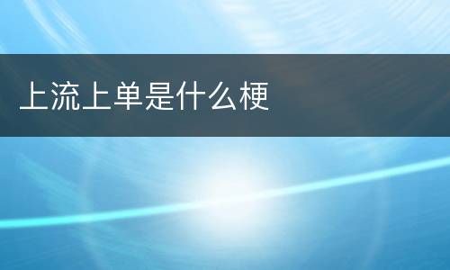 上流上单是什么梗