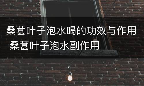 桑葚叶子泡水喝的功效与作用 桑葚叶子泡水副作用