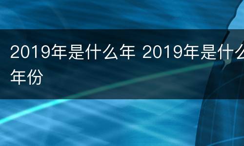 2019年是什么年 2019年是什么年份