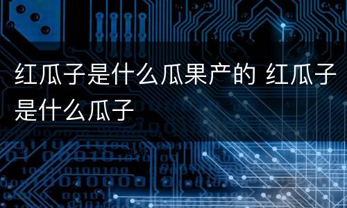 红瓜子是什么瓜果产的 红瓜子是什么瓜子