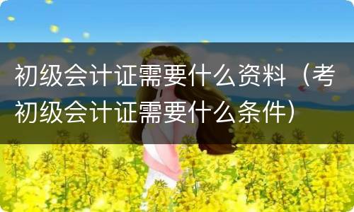 初级会计证需要什么资料（考初级会计证需要什么条件）