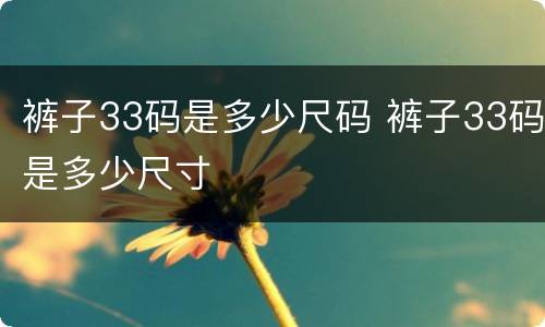 裤子33码是多少尺码 裤子33码是多少尺寸