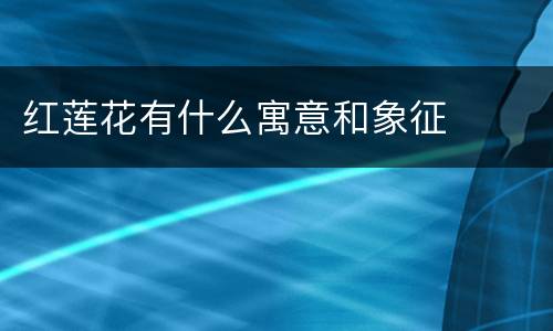红莲花有什么寓意和象征