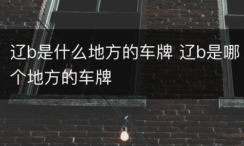 辽b是什么地方的车牌 辽b是哪个地方的车牌