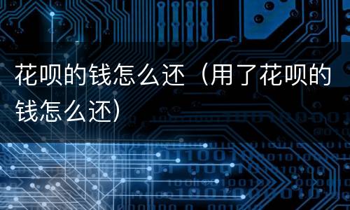 花呗的钱怎么还（用了花呗的钱怎么还）