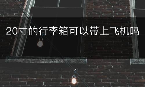 20寸的行李箱可以带上飞机吗