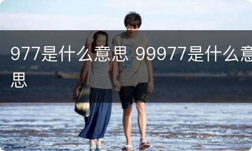 977是什么意思 99977是什么意思