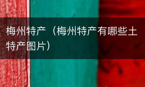 梅州特产（梅州特产有哪些土特产图片）