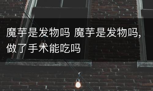 魔芋是发物吗 魔芋是发物吗,做了手术能吃吗