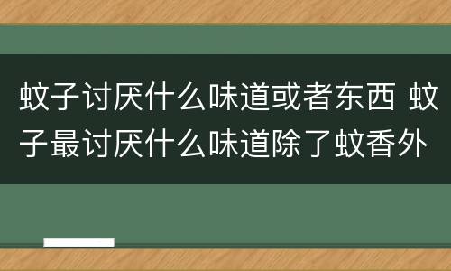 蚊子讨厌什么味道或者东西 蚊子最讨厌什么味道除了蚊香外