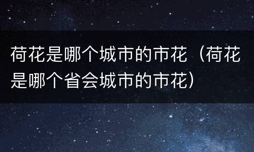 荷花是哪个城市的市花（荷花是哪个省会城市的市花）