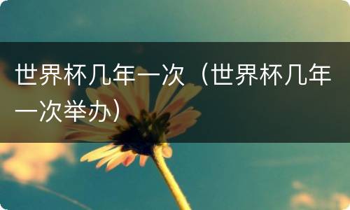 世界杯几年一次（世界杯几年一次举办）