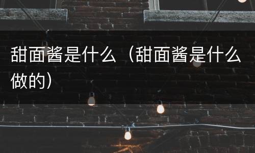 甜面酱是什么（甜面酱是什么做的）