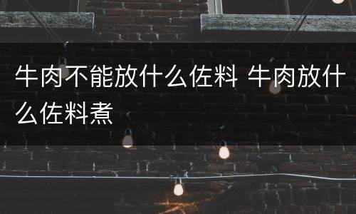 牛肉不能放什么佐料 牛肉放什么佐料煮