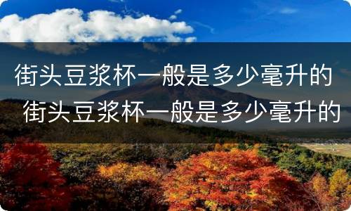 街头豆浆杯一般是多少毫升的 街头豆浆杯一般是多少毫升的水