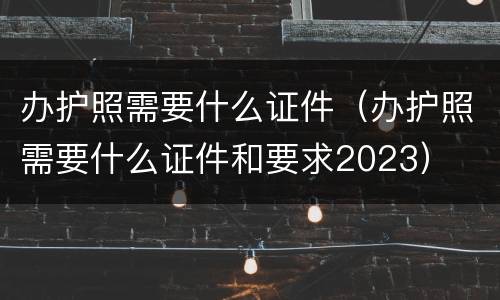 办护照需要什么证件（办护照需要什么证件和要求2023）
