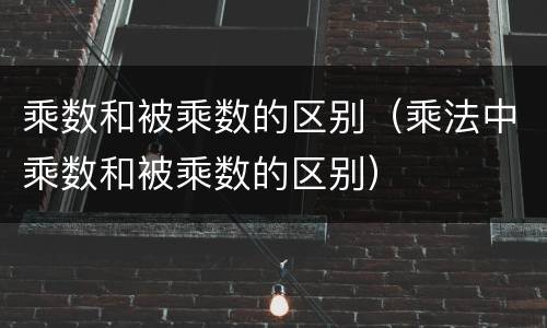 乘数和被乘数的区别（乘法中乘数和被乘数的区别）