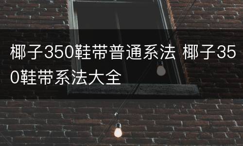 椰子350鞋带普通系法 椰子350鞋带系法大全