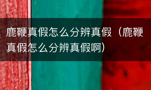 鹿鞭真假怎么分辨真假（鹿鞭真假怎么分辨真假啊）