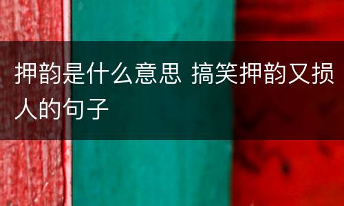 押韵是什么意思 搞笑押韵又损人的句子