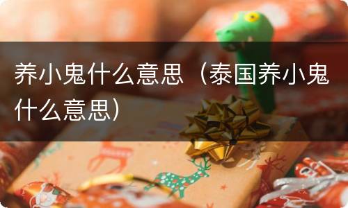 养小鬼什么意思(泰国养小鬼什么意思)