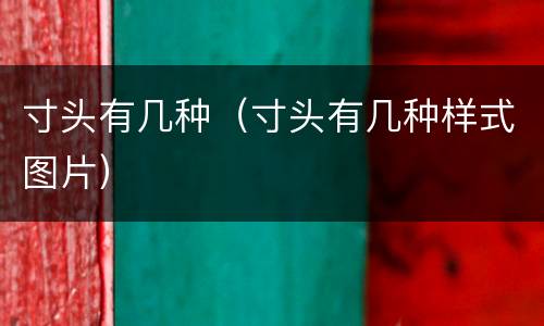 寸头有几种（寸头有几种样式图片）