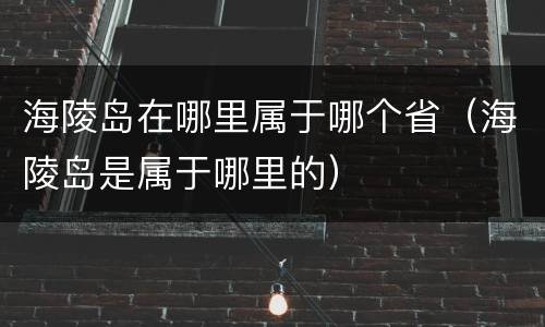 海陵岛在哪里属于哪个省（海陵岛是属于哪里的）