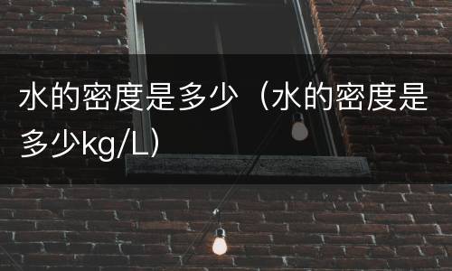 水的密度是多少（水的密度是多少kg/L）