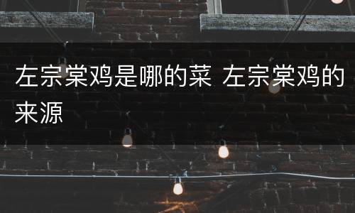 左宗棠鸡是哪的菜 左宗棠鸡的来源