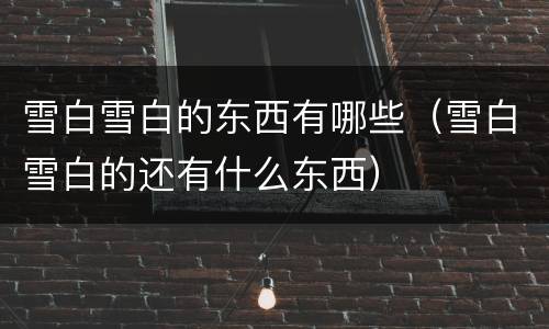 雪白雪白的东西有哪些（雪白雪白的还有什么东西）