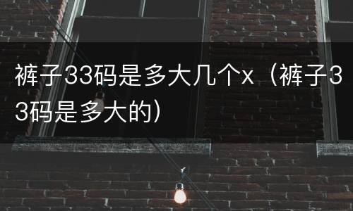 裤子33码是多大几个x（裤子33码是多大的）