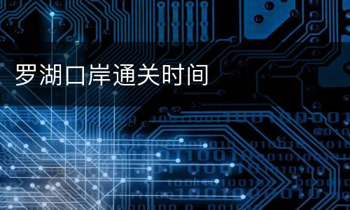 罗湖口岸通关时间