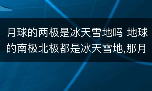 月球的两极是冰天雪地吗 地球的南极北极都是冰天雪地,那月球的两极呢