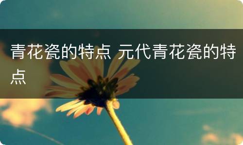 青花瓷的特点 元代青花瓷的特点