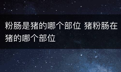 粉肠是猪的哪个部位 猪粉肠在猪的哪个部位