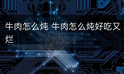 牛肉怎么炖 牛肉怎么炖好吃又烂