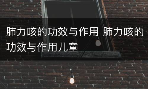肺力咳的功效与作用 肺力咳的功效与作用儿童