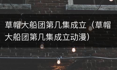 草帽大船团第几集成立（草帽大船团第几集成立动漫）