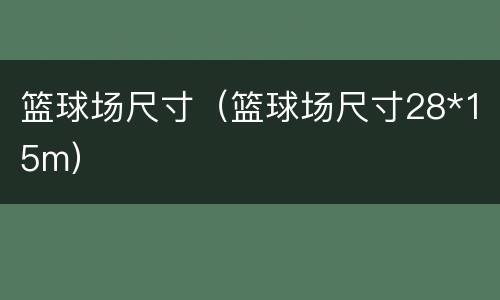 篮球场尺寸（篮球场尺寸28*15m）