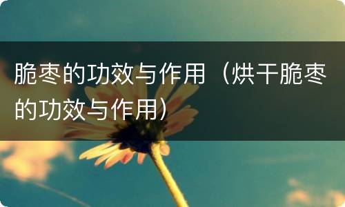 脆枣的功效与作用（烘干脆枣的功效与作用）