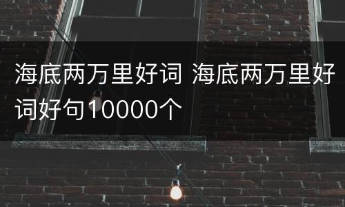 海底两万里好词 海底两万里好词好句10000个