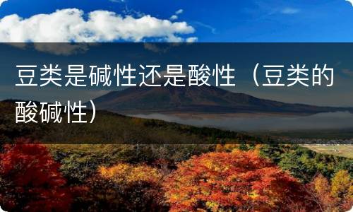 豆类是碱性还是酸性（豆类的酸碱性）