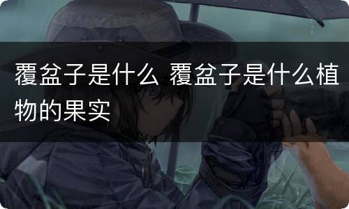 覆盆子是什么 覆盆子是什么植物的果实