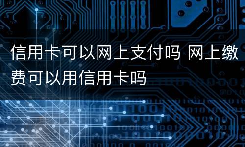 信用卡可以网上支付吗 网上缴费可以用信用卡吗