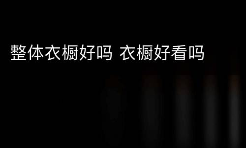 整体衣橱好吗 衣橱好看吗