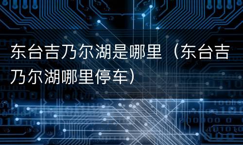 东台吉乃尔湖是哪里（东台吉乃尔湖哪里停车）