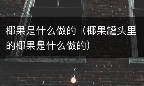 椰果是什么做的（椰果罐头里的椰果是什么做的）