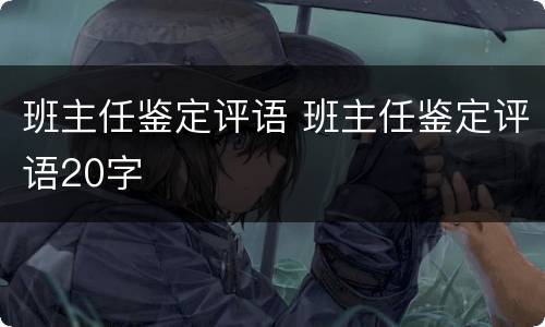 班主任鉴定评语 班主任鉴定评语20字