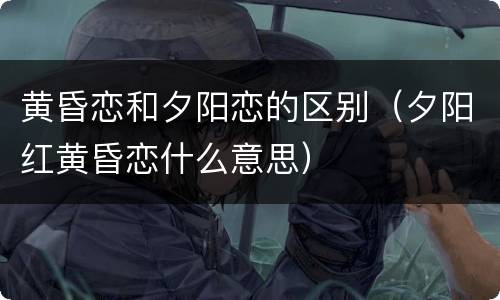 黄昏恋和夕阳恋的区别（夕阳红黄昏恋什么意思）